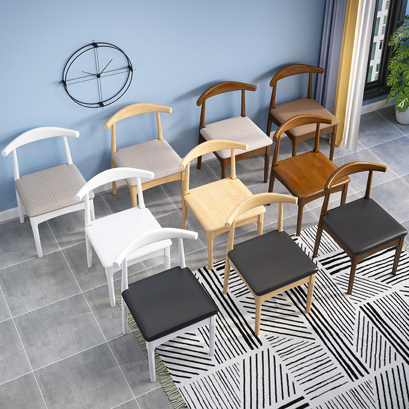 YMSC家居家具现代木制餐椅坐垫软垫皮革餐厅椅