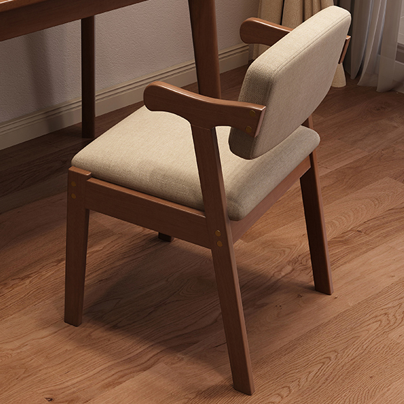 YMSC室内新设计餐椅靠背椅餐厅实木扶手椅