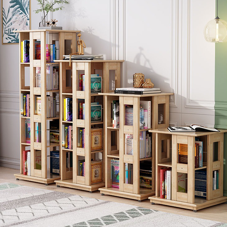 YMSC Modern Book Display Wooden Bookshelf Multi-layer Storage Rack For Living Room