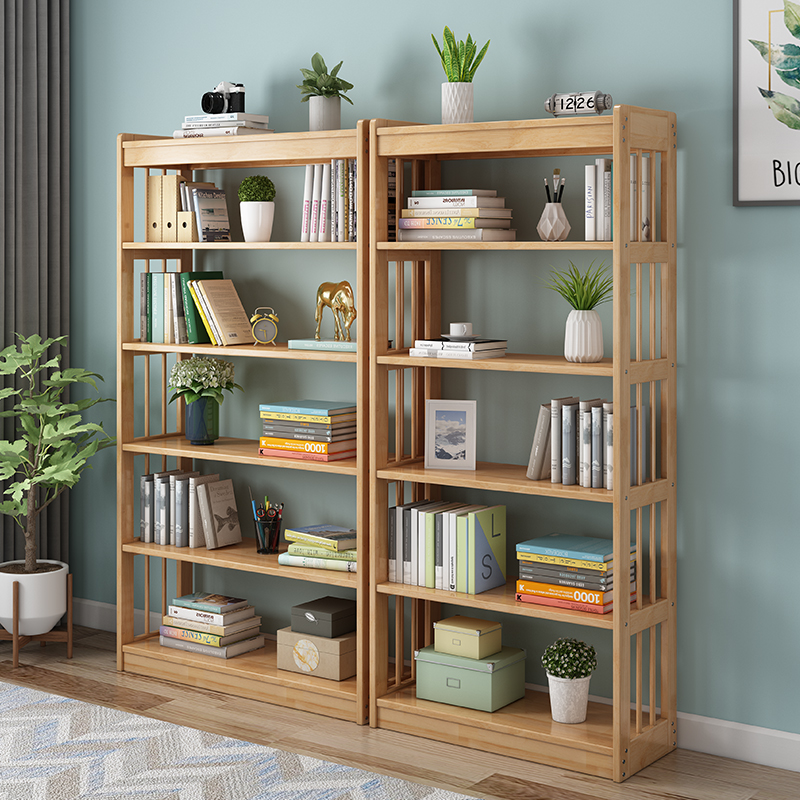YMSC Modern Rack Wooden Display Bookshelf Floor Stand for Home Storage Bookcase